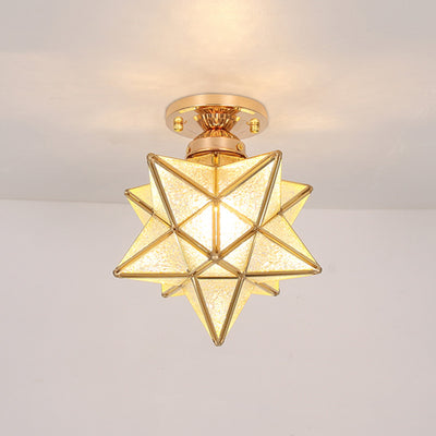 Zeitgenössische kreative Star Iron Kunststoff 1-Licht Semi-Flush Mount Deckenleuchte für Wohnzimmer 
