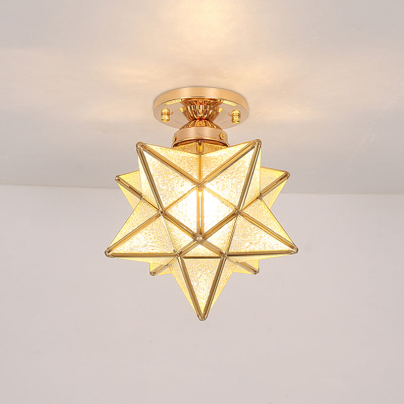 Zeitgenössische kreative Star Iron Kunststoff 1-Licht Semi-Flush Mount Deckenleuchte für Wohnzimmer 