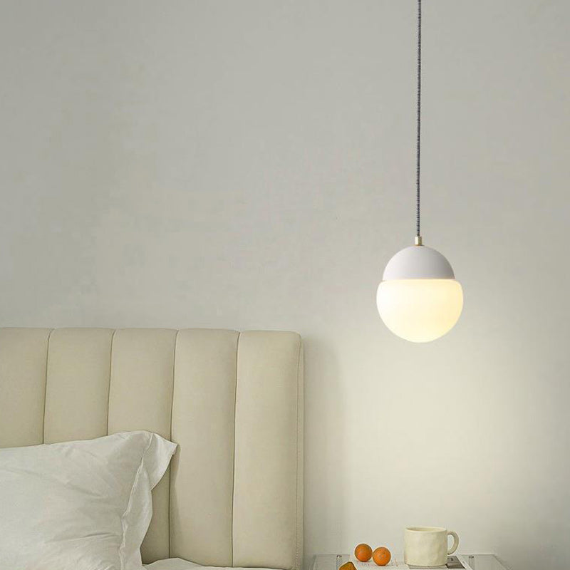 Globe Industriel Contemporain en Ciment et Verre : Suspension Luminaire 1 Lumière pour Salon 