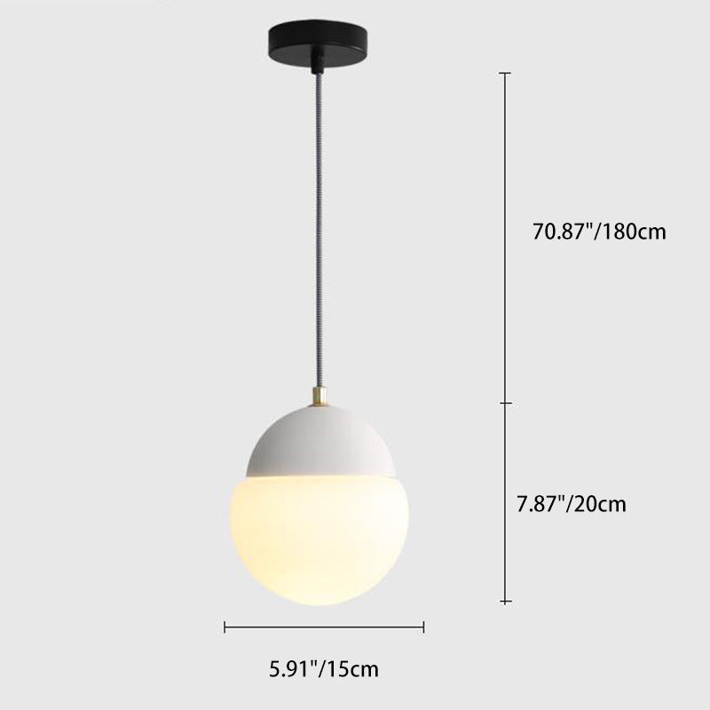 Globe Industriel Contemporain en Ciment et Verre : Suspension Luminaire 1 Lumière pour Salon 