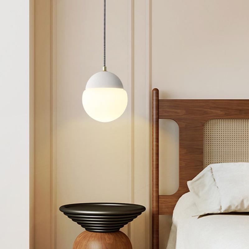Globe Industriel Contemporain en Ciment et Verre : Suspension Luminaire 1 Lumière pour Salon 