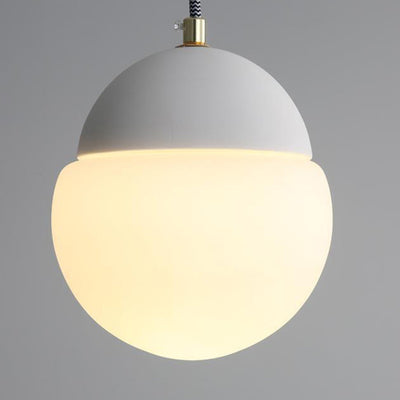 Globe Industriel Contemporain en Ciment et Verre : Suspension Luminaire 1 Lumière pour Salon 