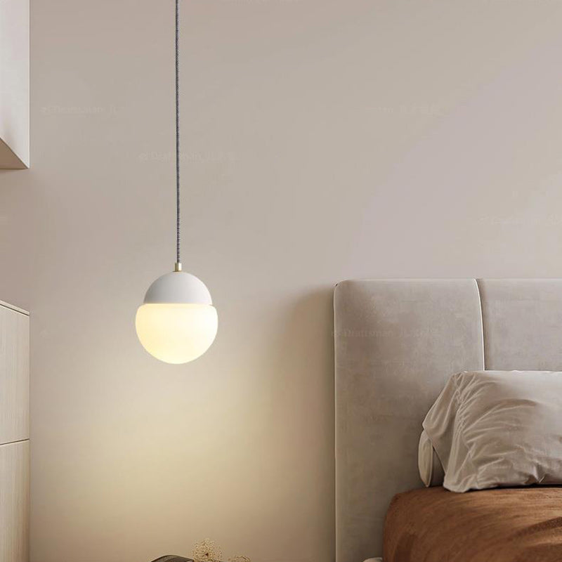 Globe Industriel Contemporain en Ciment et Verre : Suspension Luminaire 1 Lumière pour Salon 