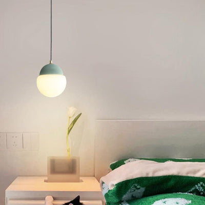 Globe Industriel Contemporain en Ciment et Verre : Suspension Luminaire 1 Lumière pour Salon 