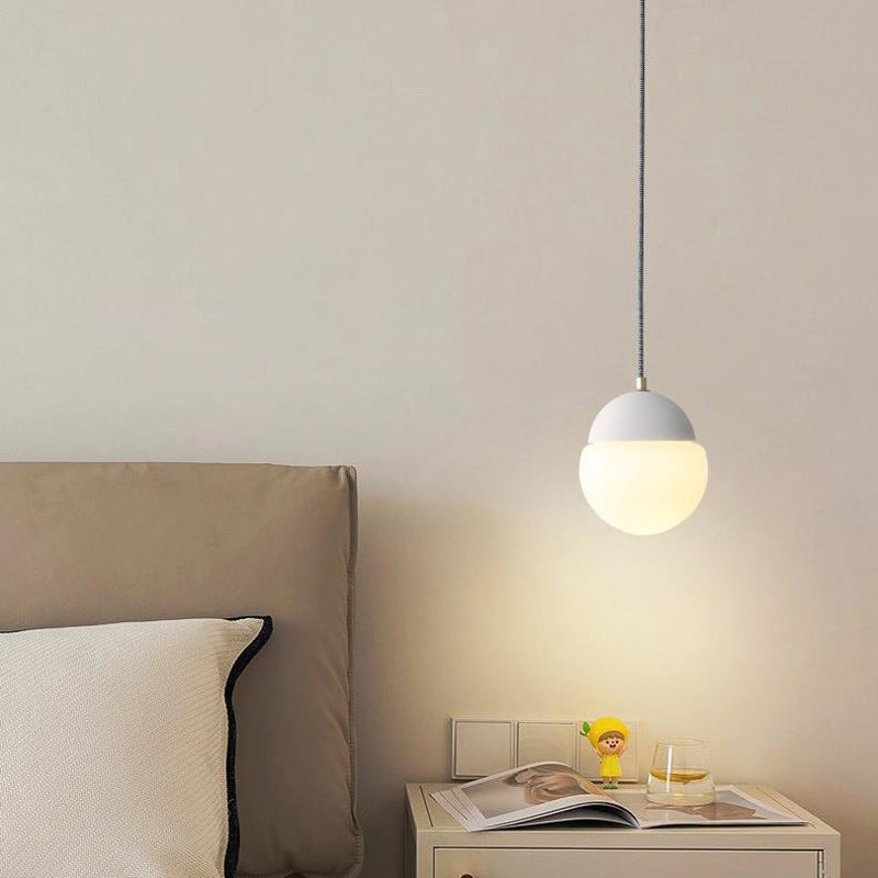 Globe Industriel Contemporain en Ciment et Verre : Suspension Luminaire 1 Lumière pour Salon 