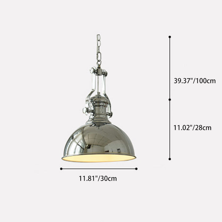 Suspension Luminaire Contemporain en Dôme de Fer 1 Lumière pour Salon 