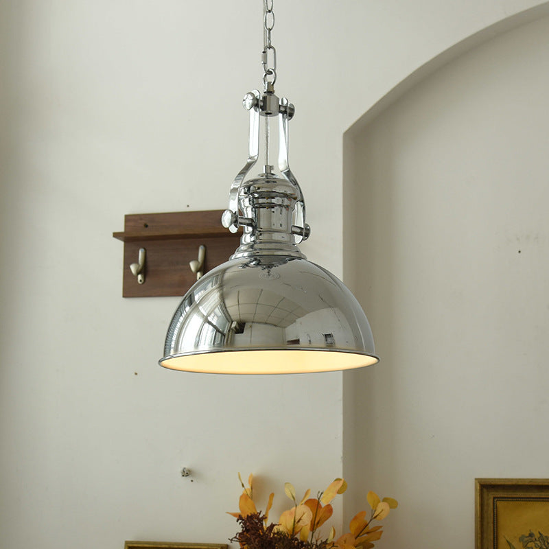 Suspension Luminaire Contemporain en Dôme de Fer 1 Lumière pour Salon 