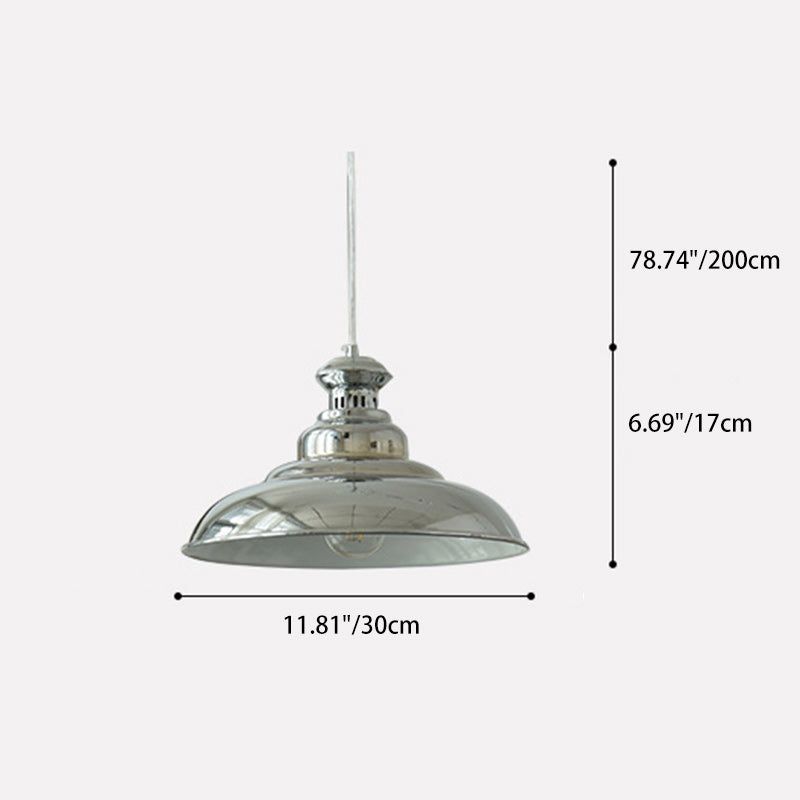 Suspension Luminaire Contemporain en Dôme de Fer 1 Lumière pour Salon 