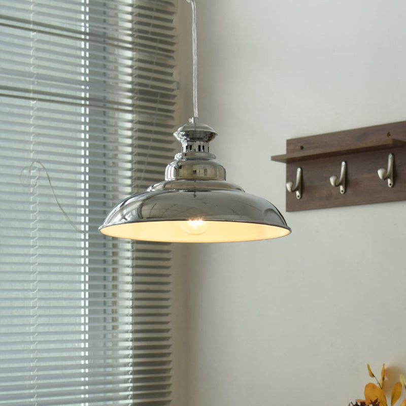 Suspension Luminaire Contemporain en Dôme de Fer 1 Lumière pour Salon 