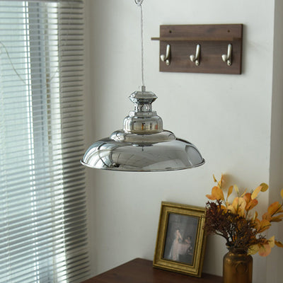 Suspension Luminaire Contemporain en Dôme de Fer 1 Lumière pour Salon 