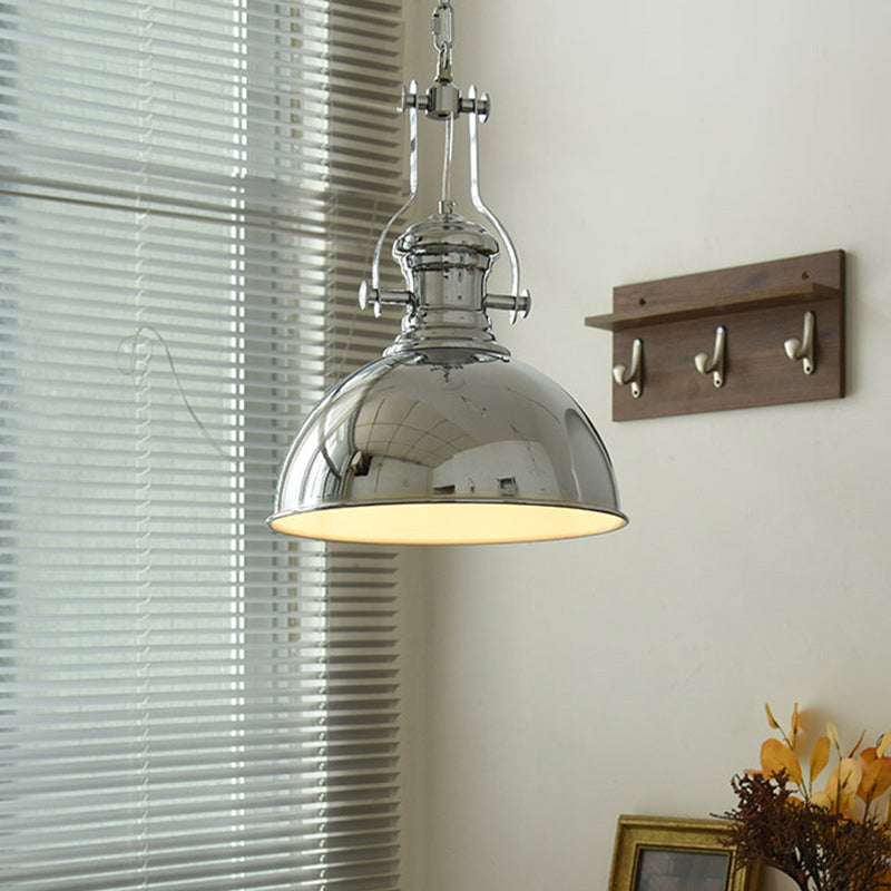 Suspension Luminaire Contemporain en Dôme de Fer 1 Lumière pour Salon 