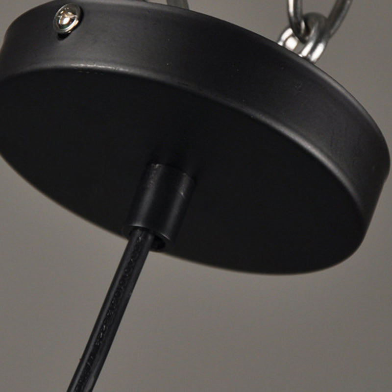 Suspension Luminaire Traditionnelle Rustique Ronde en Fer à 1 Lumière pour Salon 