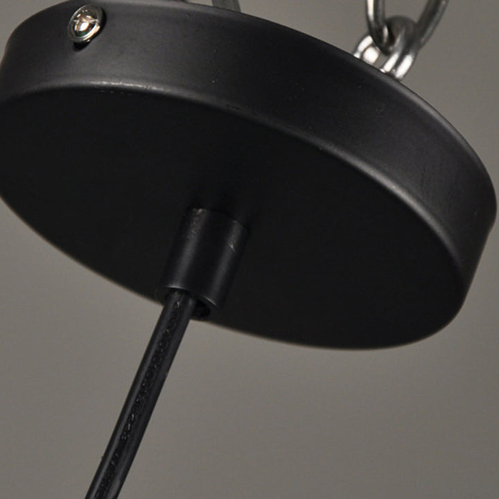 Suspension Luminaire Traditionnelle Rustique Ronde en Fer à 1 Lumière pour Salon 