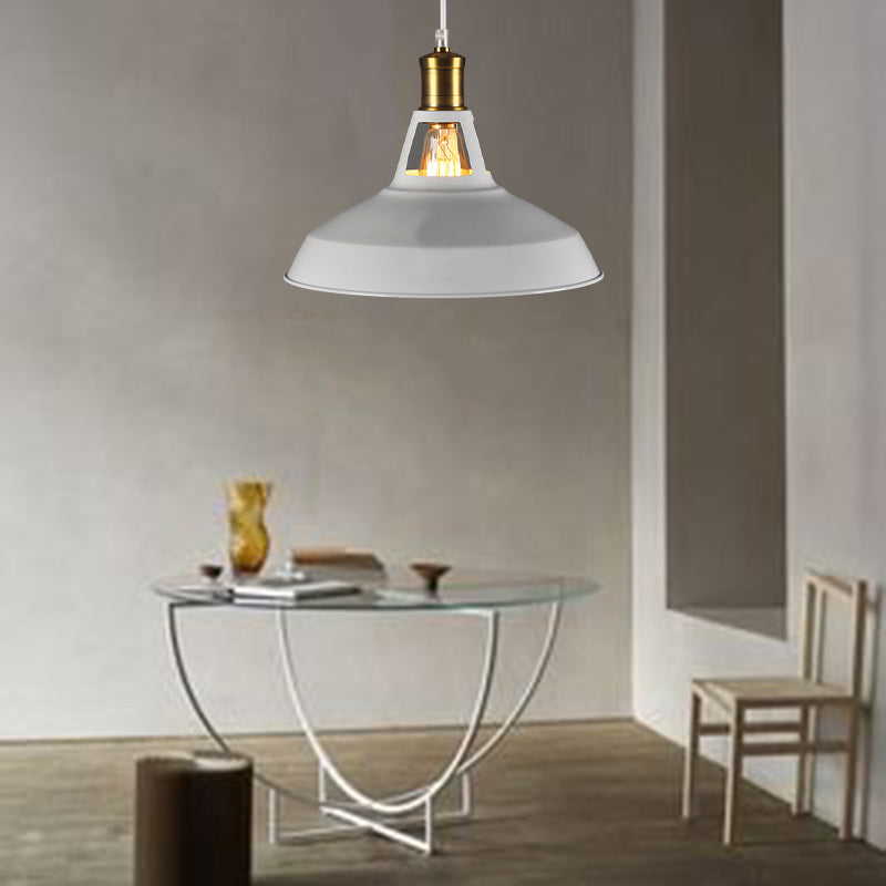 Suspension Luminaire Traditionnelle Rustique Ronde en Fer à 1 Lumière pour Salon 