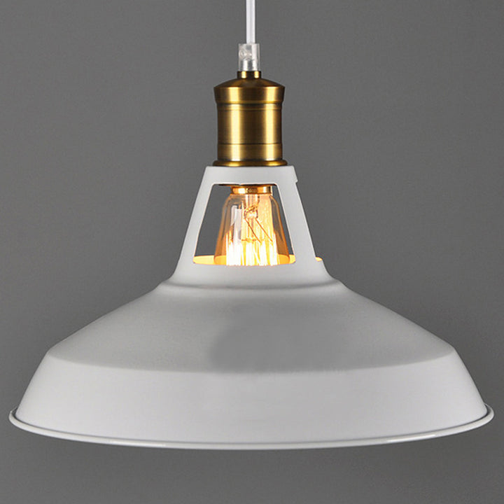 Suspension Luminaire Traditionnelle Rustique Ronde en Fer à 1 Lumière pour Salon 