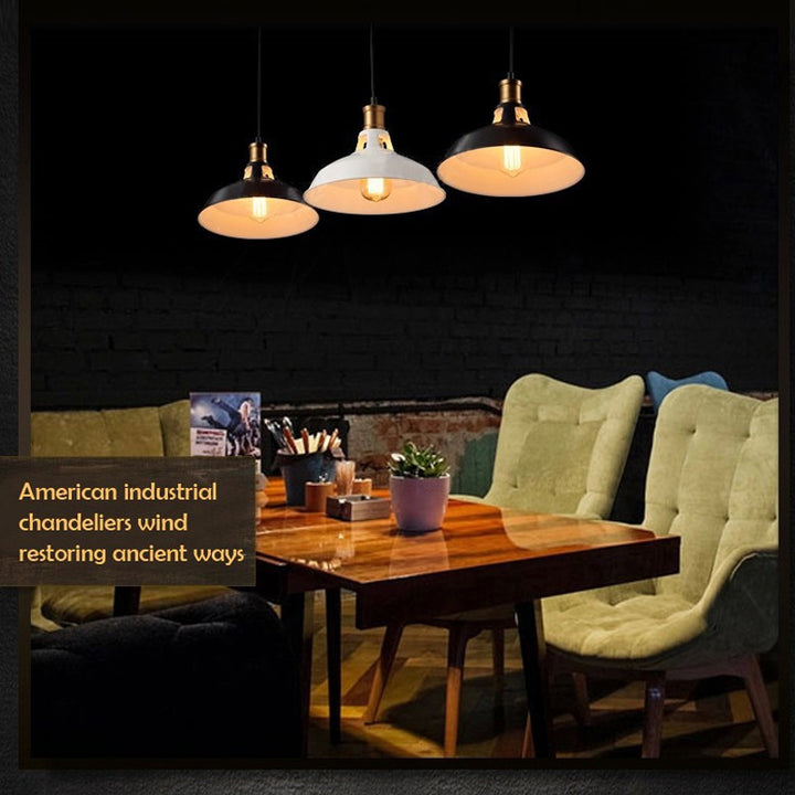 Suspension Luminaire Traditionnelle Rustique Ronde en Fer à 1 Lumière pour Salon 