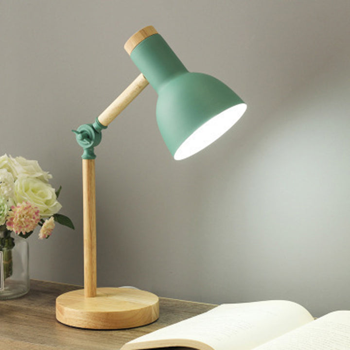 Contemporary Nordic Dome Wood Iron 1-Light Table Lamp For Living Room