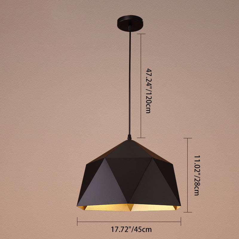 Zeitgenössische industrielle Rhombus-Eisen 1-Licht Pendelleuchte für das Wohnzimmer 