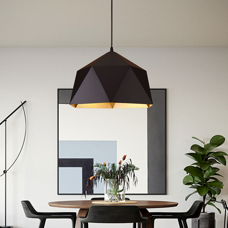 Zeitgenössische industrielle Rhombus-Eisen 1-Licht Pendelleuchte für das Wohnzimmer 