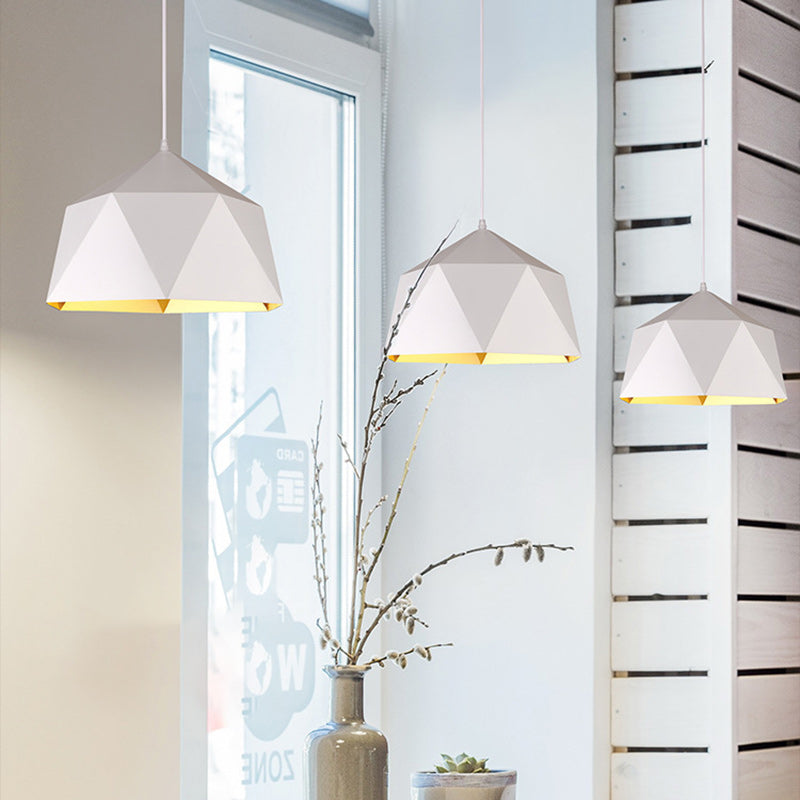 Zeitgenössische industrielle Rhombus-Eisen 1-Licht Pendelleuchte für das Wohnzimmer 