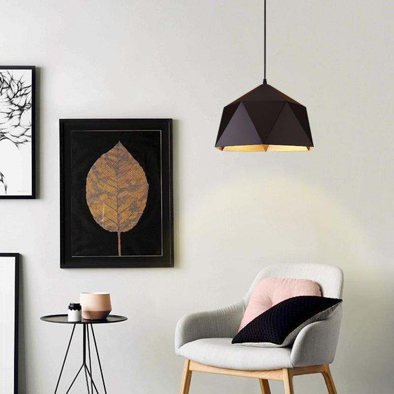 Zeitgenössische industrielle Rhombus-Eisen 1-Licht Pendelleuchte für das Wohnzimmer 