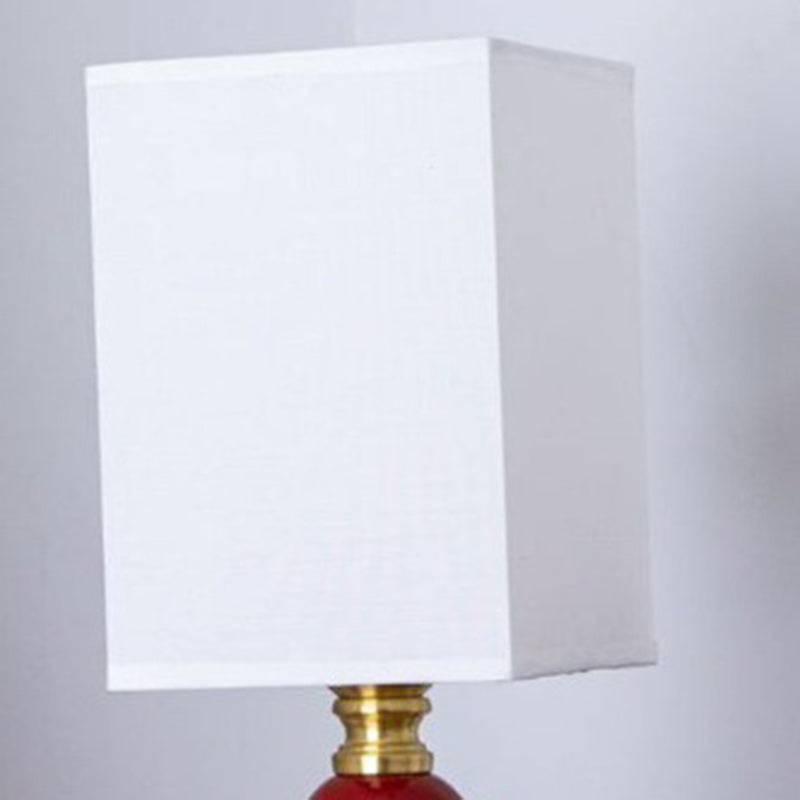 Contemporary Creative Bird Ceramic Fabric 1-Light Table Lamp For Living Room