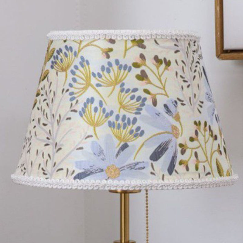 Lampe de table 1 lumière en tissu de fer vintage traditionnel pour salon 