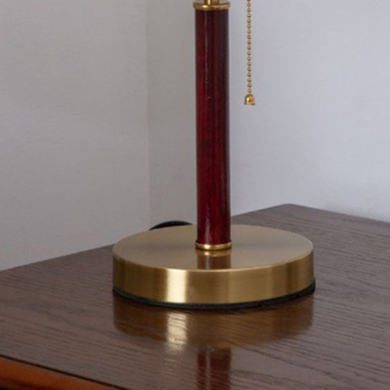 Lampe de table 1 lumière en tissu de fer vintage traditionnel pour salon 