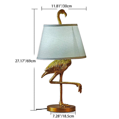Lámpara de mesa de resina con diseño de pájaro escandinavo contemporáneo de una luz para sala de estar 