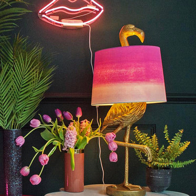 Lámpara de mesa de resina con diseño de pájaro escandinavo contemporáneo de una luz para sala de estar 