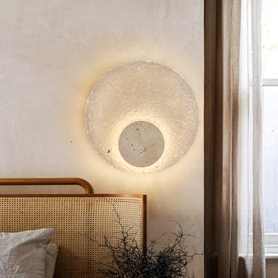 Contemporary Nordic Round Stone Acrylic LED Wall Sconce Lamp For Living Room