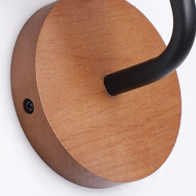 Traditional Japanese Dome Wood Stone LED Wall Sconce Lamp For Living Room