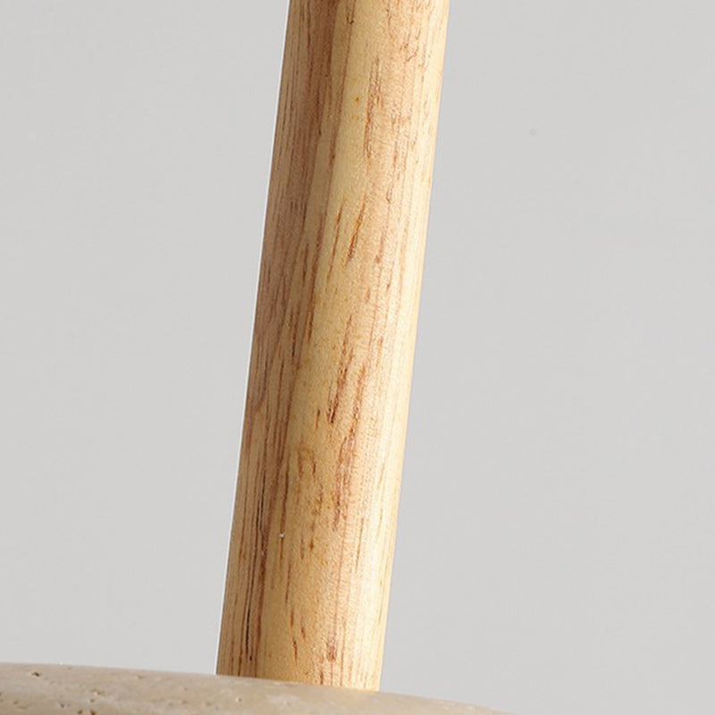 Traditionelle japanische Kuppel Holz Stein LED Pendelleuchte für Wohnzimmer 