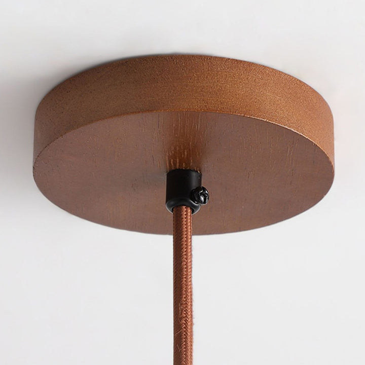 Traditionelle japanische Kuppel Holz Stein LED Pendelleuchte für Wohnzimmer 