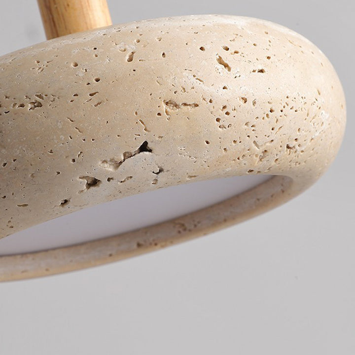 Traditionelle japanische Kuppel Holz Stein LED Pendelleuchte für Wohnzimmer 