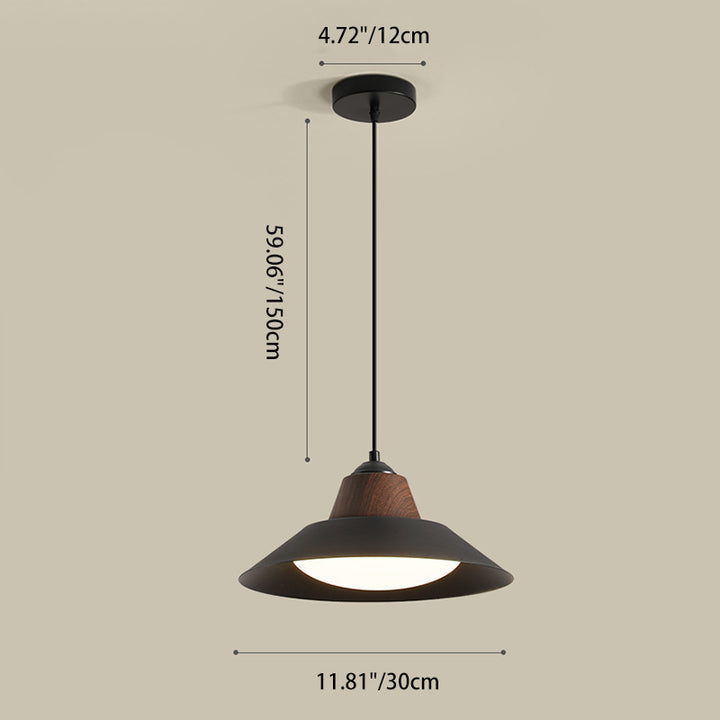 Suspension Luminaire Contemporain Nordique Rond en Fer à 1 Lumière pour Salon 
