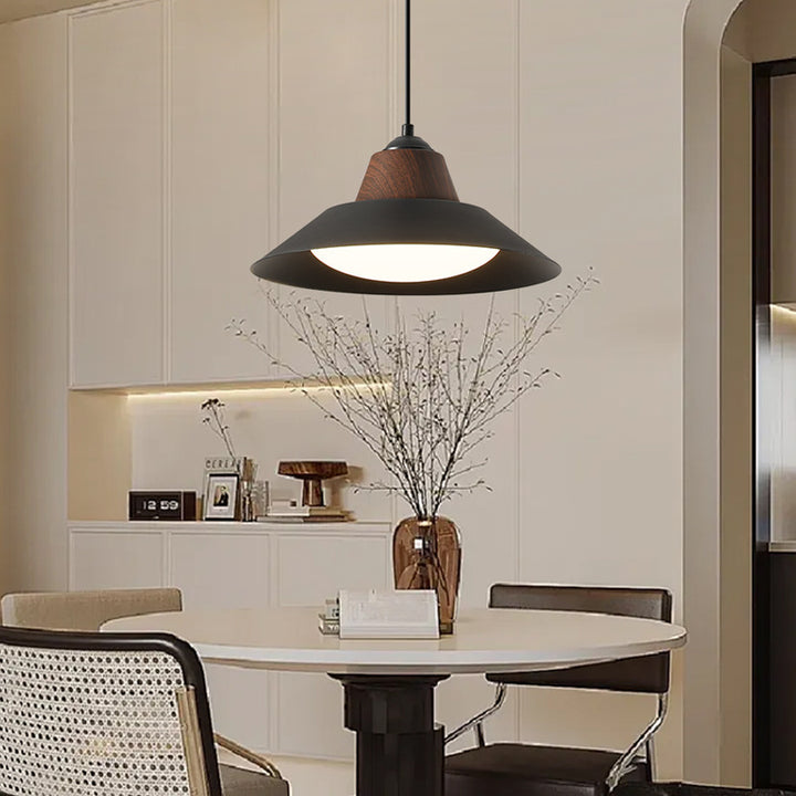 Suspension Luminaire Contemporain Nordique Rond en Fer à 1 Lumière pour Salon 