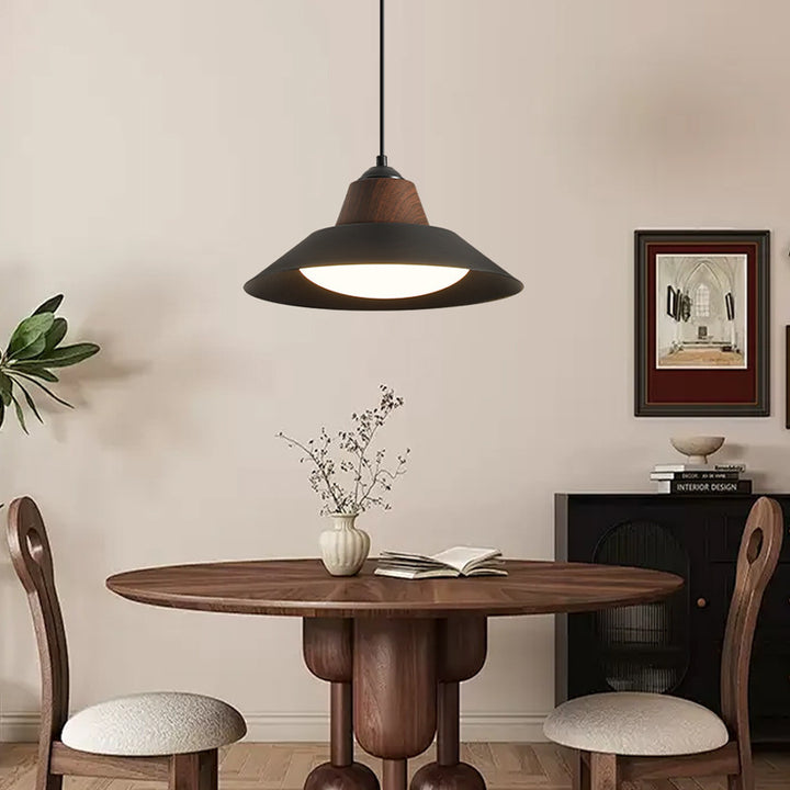 Suspension Luminaire Contemporain Nordique Rond en Fer à 1 Lumière pour Salon 