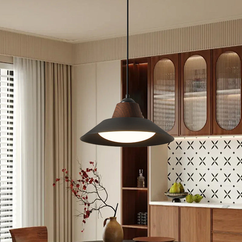 Suspension Luminaire Contemporain Nordique Rond en Fer à 1 Lumière pour Salon 