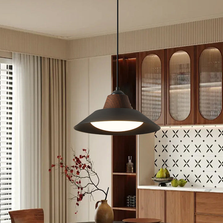 Suspension Luminaire Contemporain Nordique Rond en Fer à 1 Lumière pour Salon 