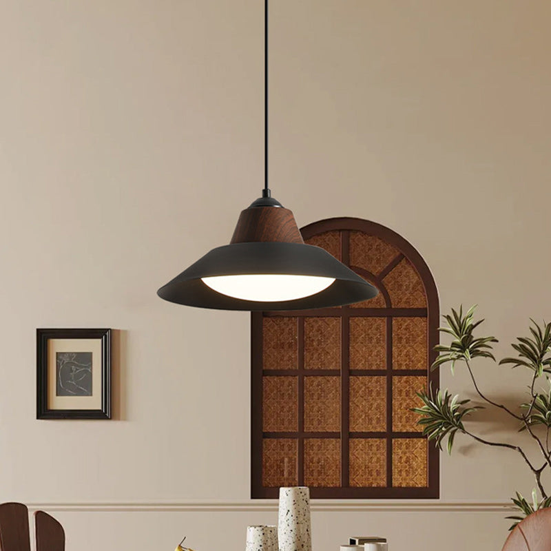 Suspension Luminaire Contemporain Nordique Rond en Fer à 1 Lumière pour Salon 
