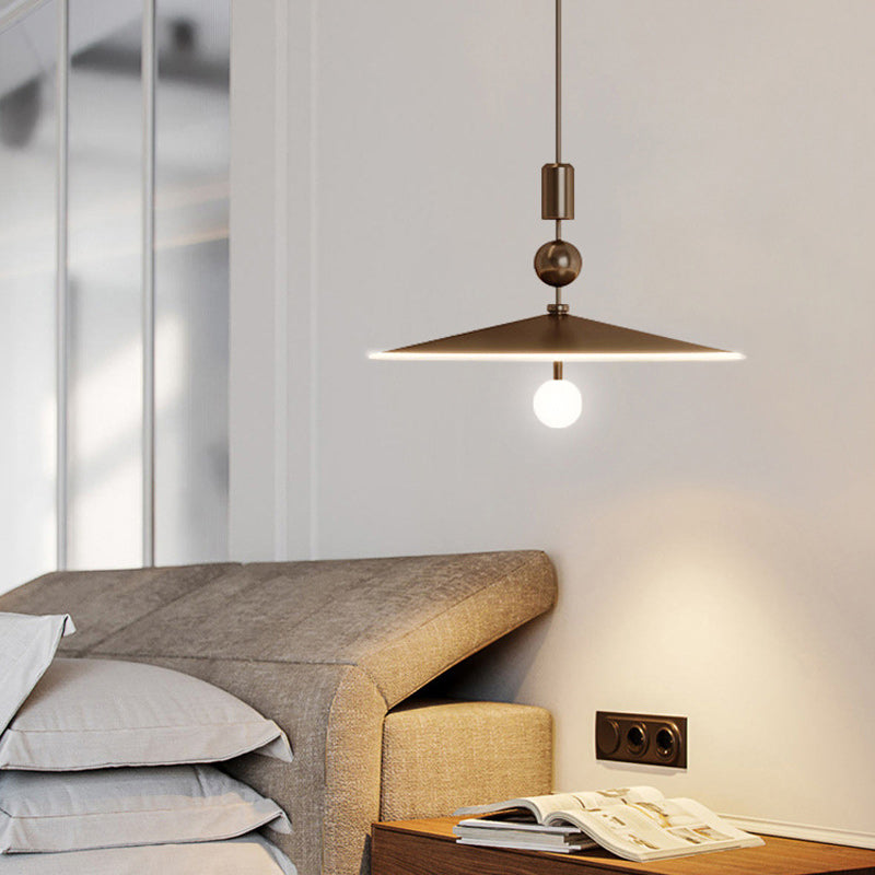 Contemporary Nordic Round Iron Acrylic Glass 1-Light Pendant Light For Living Room