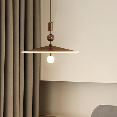 Contemporary Nordic Round Iron Acrylic Glass 1-Light Pendant Light For Living Room