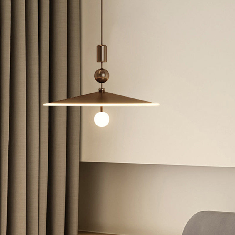 Contemporary Nordic Round Iron Acrylic Glass 1-Light Pendant Light For Living Room