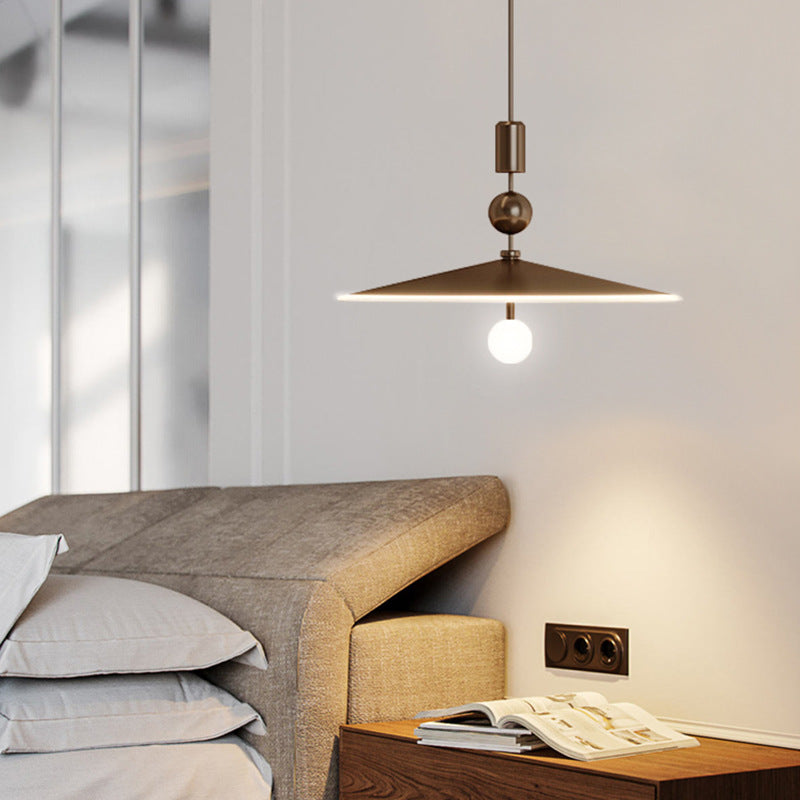 Contemporary Nordic Round Iron Acrylic Glass 1-Light Pendant Light For Living Room