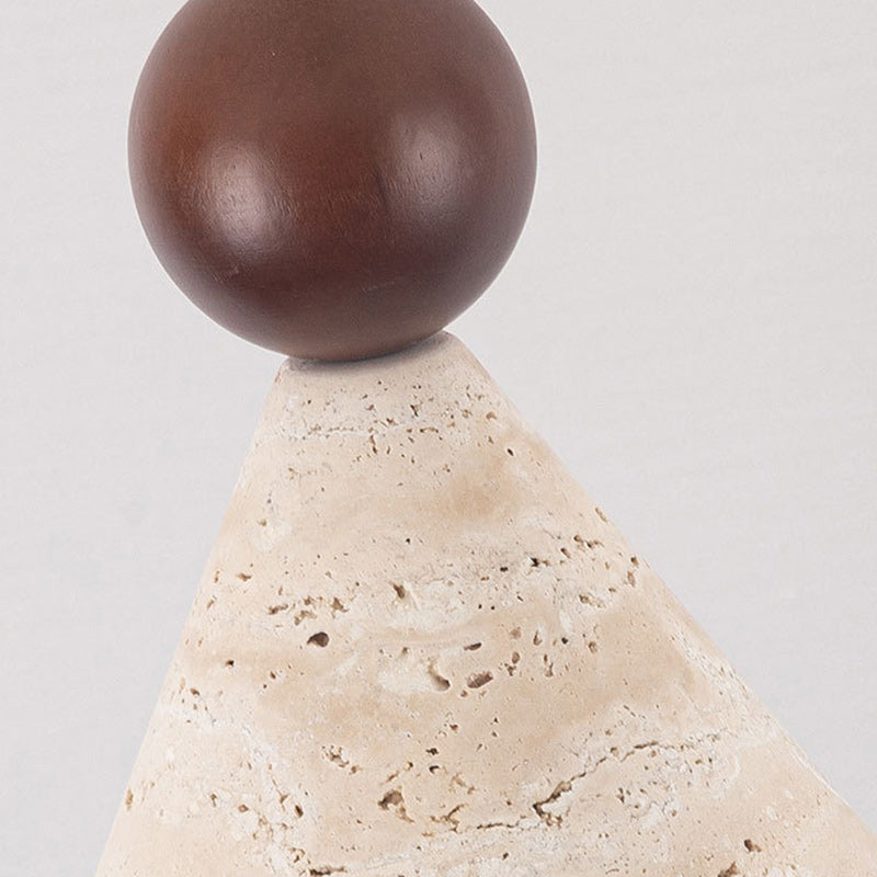 Traditional Japanese Cone Wood Stone 1-Light Pendant Light For Living Room