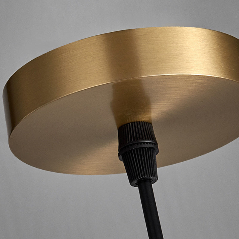 Contemporary Luxury Cylinder Copper Stone 1-Light Pendant Light For Living Room
