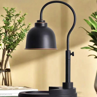 Moderne minimalistische Kuppel Holz Eisen 1-Licht Schmelzwachs Tischlampe für Wohnzimmer 