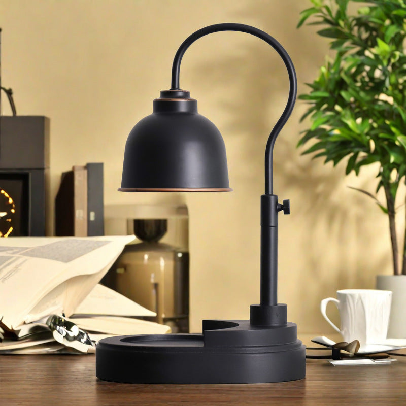 Moderne minimalistische Kuppel Holz Eisen 1-Licht Schmelzwachs Tischlampe für Wohnzimmer 