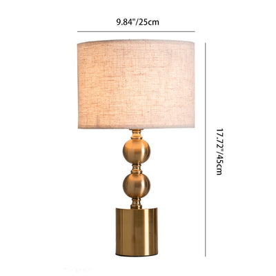 Contemporary Luxury Cylinder Iron Fabric 1-Light Table Lamp For Living Room